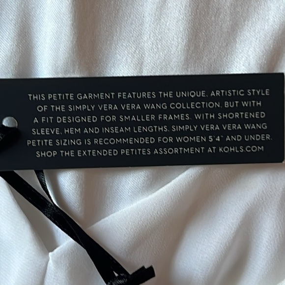 Simply Vera Vera Wang Dress Sz MP Asymmetrical Lined Sleeveless V Neck White NWT - Picture 11 of 15